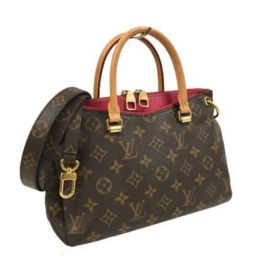 Louis Vuitton Pallas Shoulder Bag Cerise Red Brown Red Wine Cherry Handbag